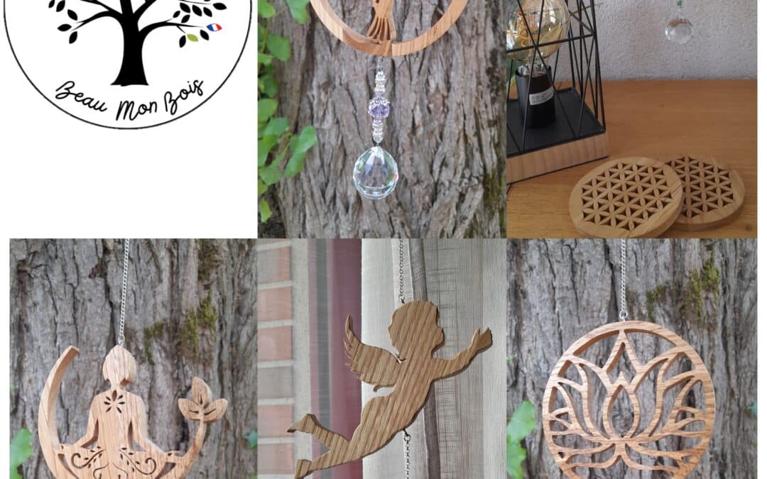 suncatcher ou attrape soleil en bois artisanal