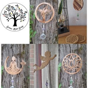 suncatcher ou attrape soleil en bois artisanal